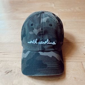 Camo Print, “North Carolina”, Womens Baseball Cap